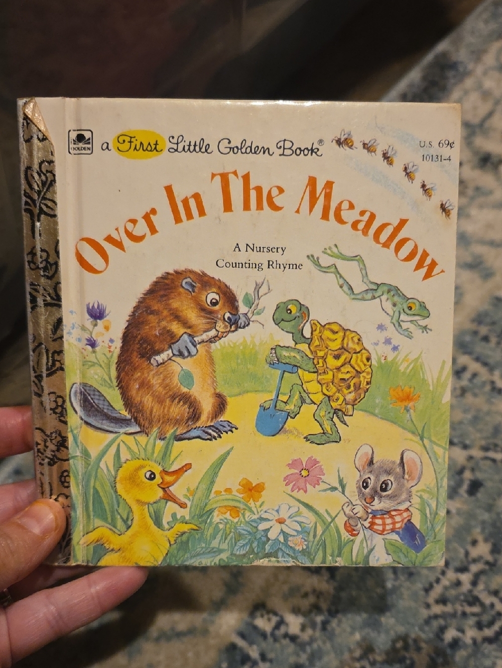 Over In The Meadow Little Golden Book - White & Yellow Cover
